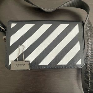 Selling my off-white binder clip diagonal stripe cross body